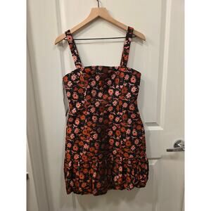 Sugarlips Black Floral Dress with Bubble Hem